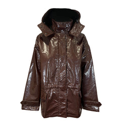 Samsoe Samsoe Manok lacquered brown jacket