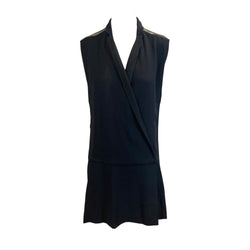 pre-owned SANDRO black sleeveless mini dress | Size 2