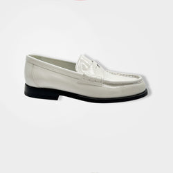 pre-loved SANTONI white leather loafers | Size EU38 UK5