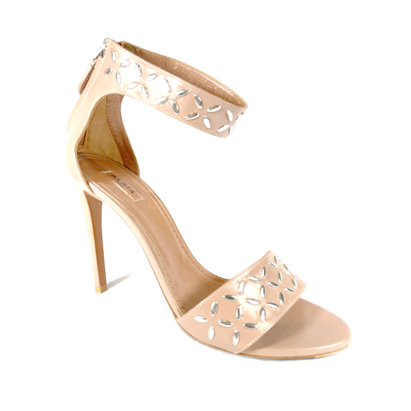 second hand ALAÏA beige studded heels 