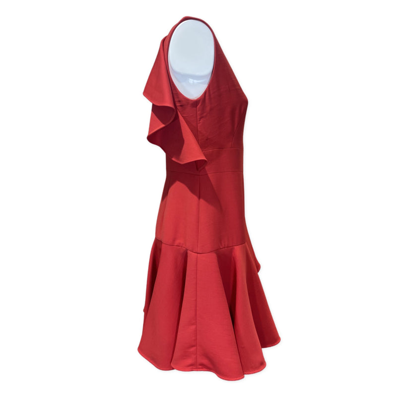 Alexander McQueen Red Ruffled Dress 