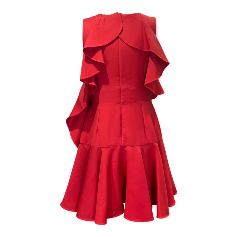 Alexander McQueen Red Ruffled Dress 