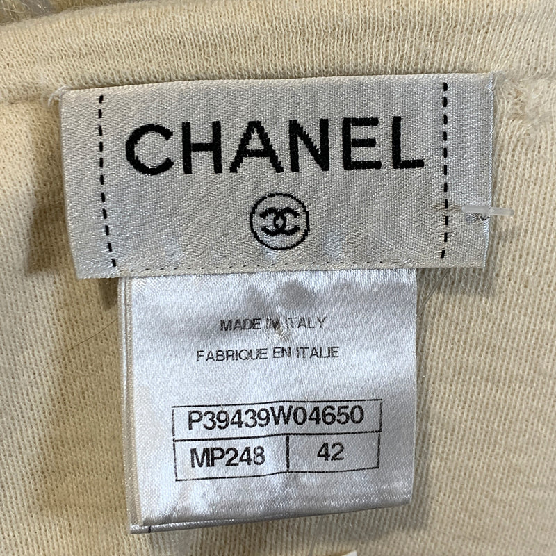 Chanel second hand beige faux fur gilet
