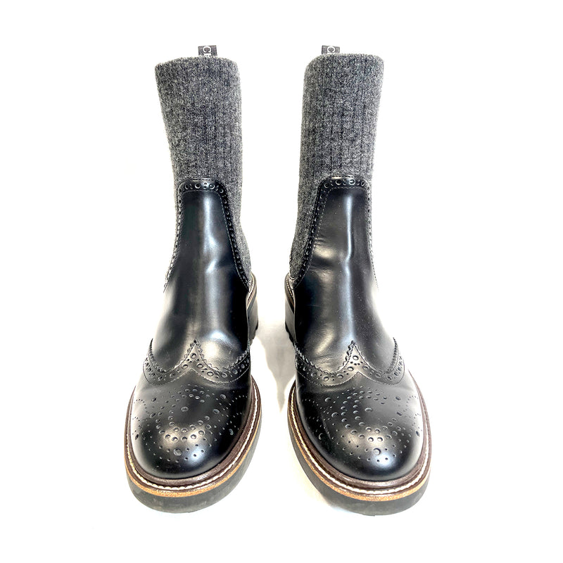 second hand CHLOÉ black knitted sock ankle boots 
