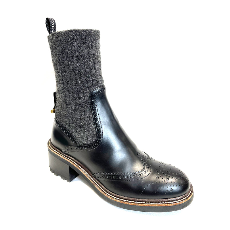 used CHLOÉ black knitted sock ankle boots 