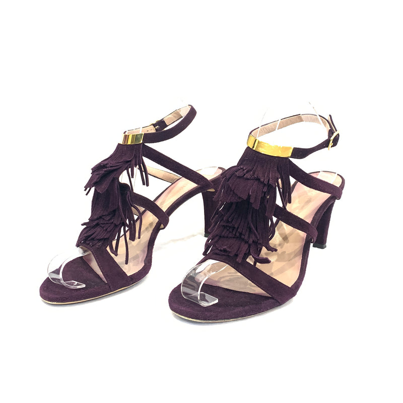 second hand CHLOÉ purple suede sandal heels 