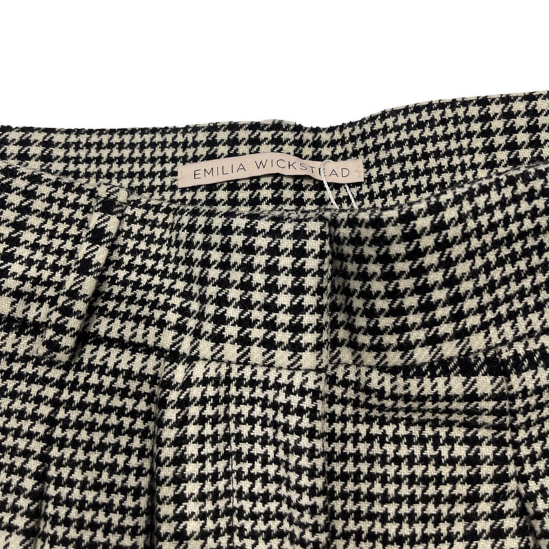 Emilia Wickstead black and white houndstooth high-waisted trousers