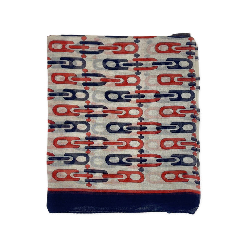 Gucci red and blue print cotton scarf