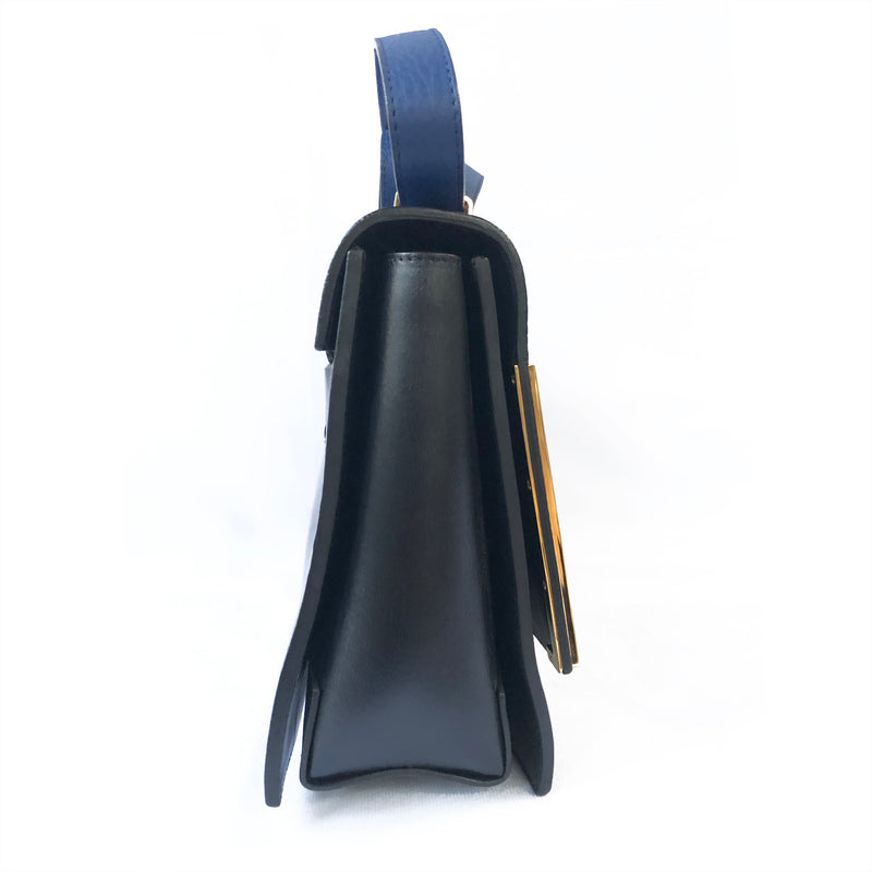 LANVIN black/blue leather handbag 
