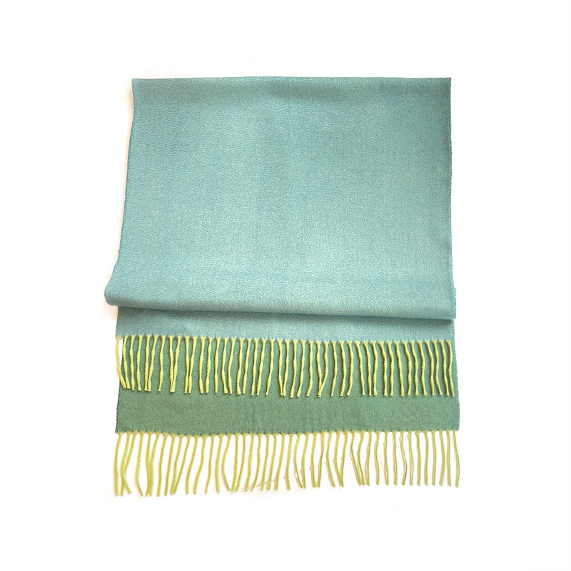 Loro Piana limited edition green and blue bicolour baby cashmere scarf