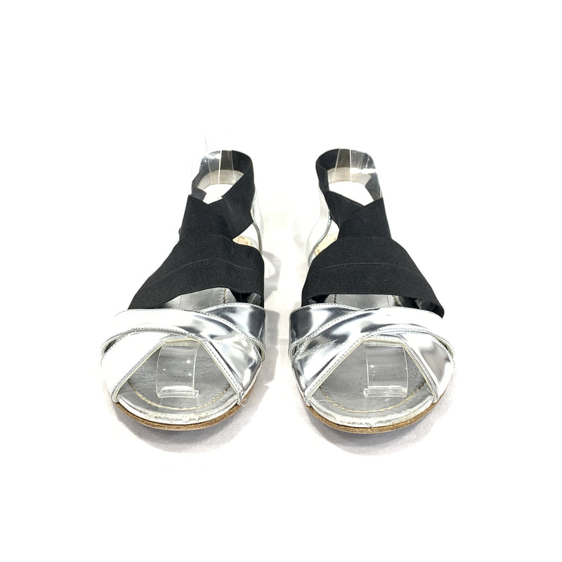 sale Prada silver and black sandals