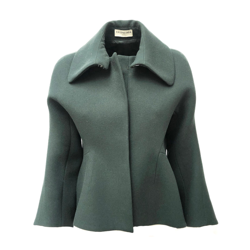Balenciaga green structured wool jacket