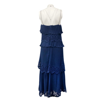 SELF-PORTRAIT navy pleated midi dress – Loop Generation