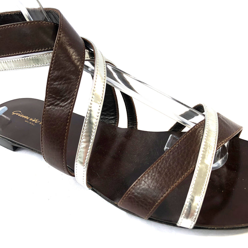 GIANVITO ROSSI brown leather sandals