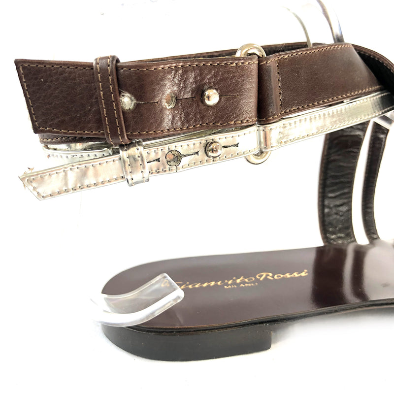 GIANVITO ROSSI brown leather sandals