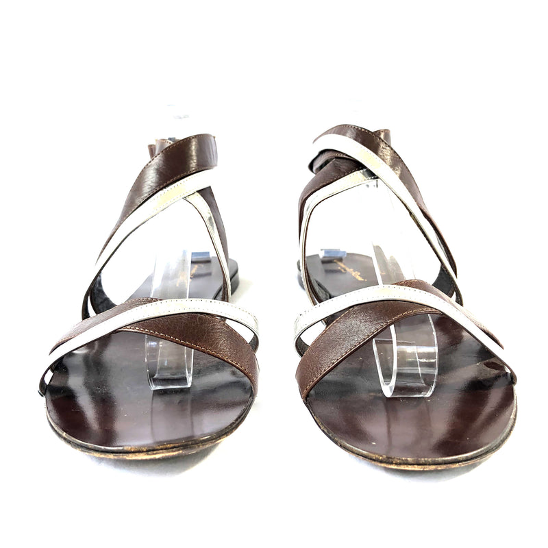 GIANVITO ROSSI brown leather sandals