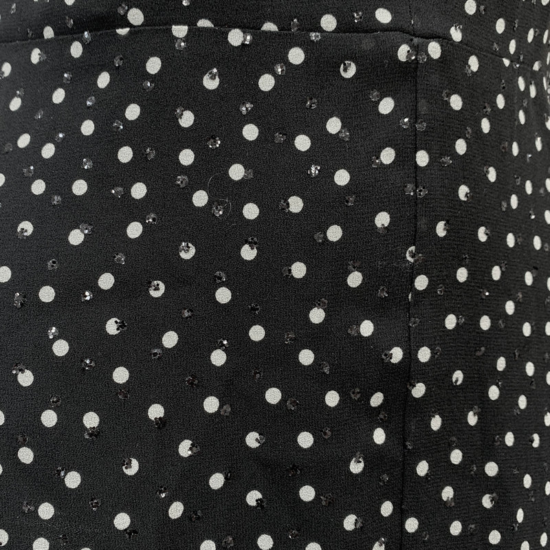 Saint Laurent black glittered polka-dot crepe midi dress