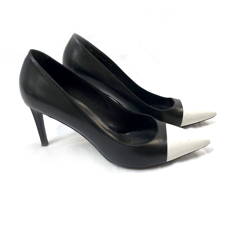 SAINT LAURENT black and white  heels
