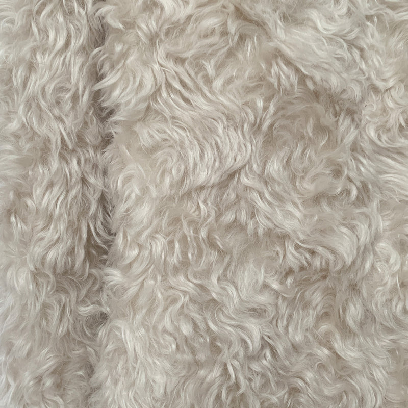 Stella McCartney ecru mohair-blend faux fur coat