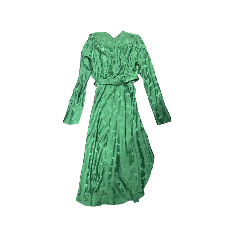pre-owned Stella mccartney emerald green Horse print Jacquard Dress |  Size FR36