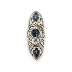 pre-owned STEPHEN WEBSTER silver ring with navy stones