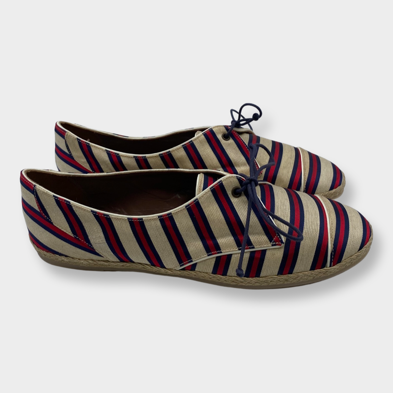 pre-loved TABITHA SIMMONS red and navy striped espadrilles