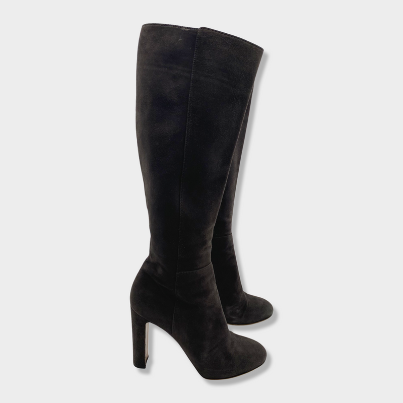 GIANVITO ROSSI TAUPE KNEE BOOTS