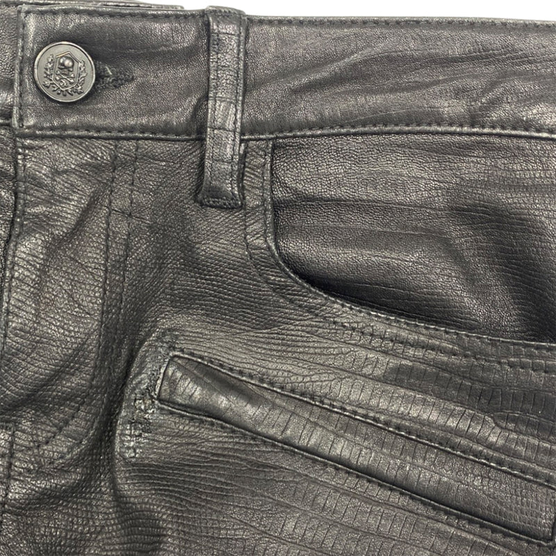pre-owned THE KOOPLES black leather jeans | Size FR36