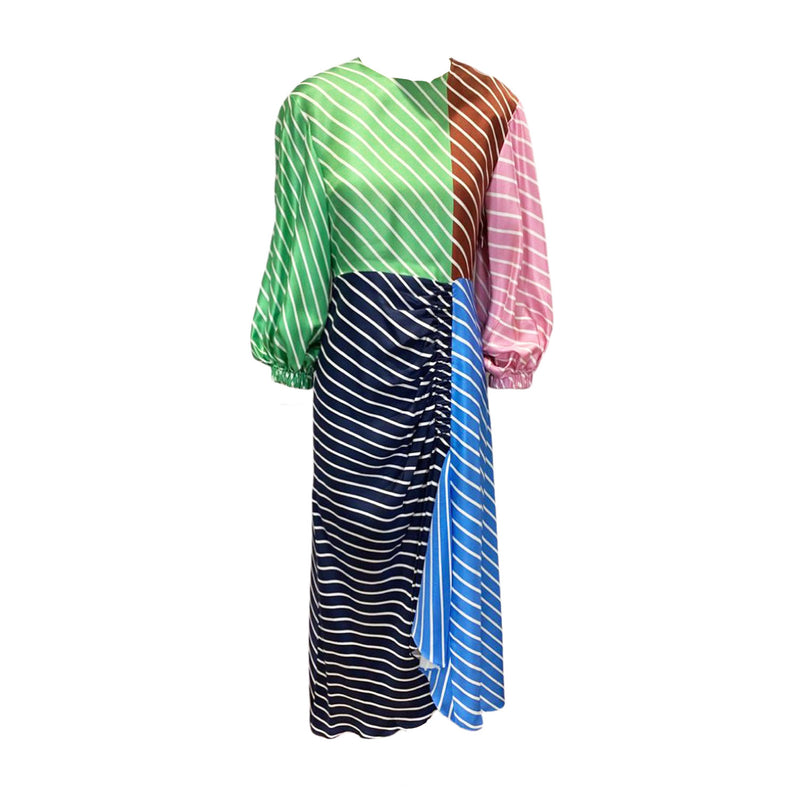 pre-loved TIBI multicolour striped silk dress | Size US0