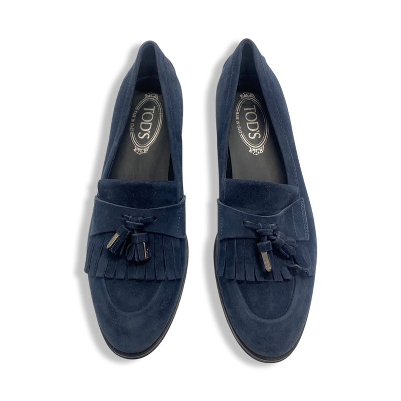 second-hand TOD'S navy suede loafers | Size 39.5