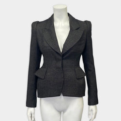 Tom Ford Women's Dark Grey Melange Wool Blazer