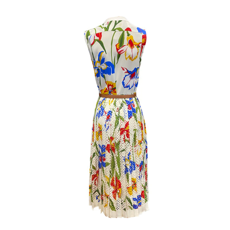 pre-loved TORY BURCH floral print pleated dress | Size 0