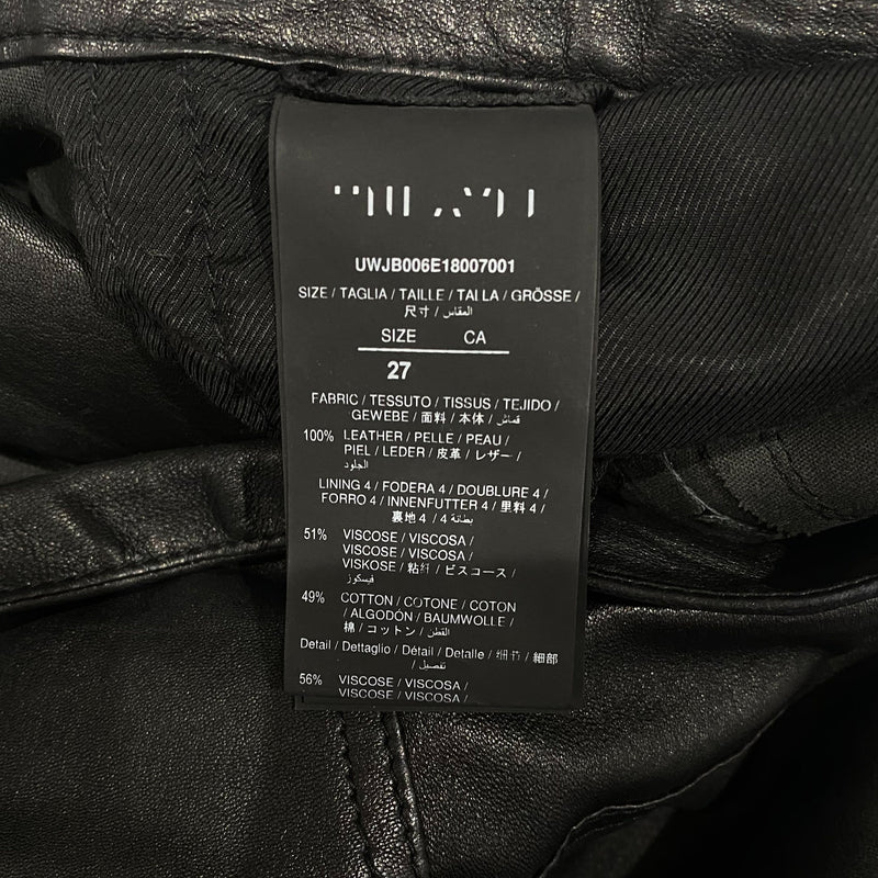 Unravel project black slim leather trousers