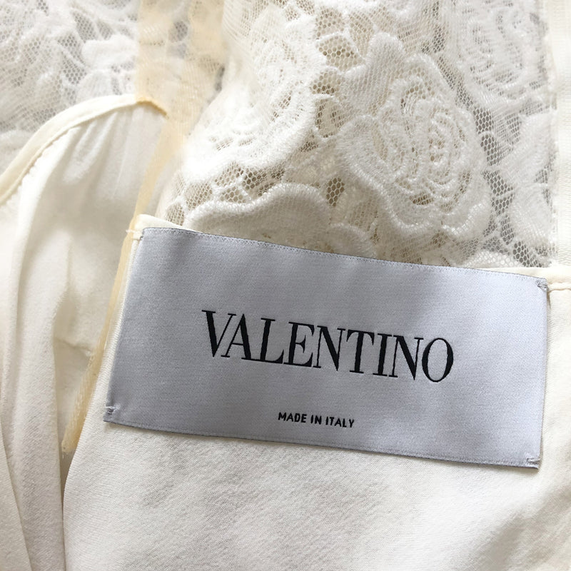 VALENTINO ecru lace A-line sleeveless dress