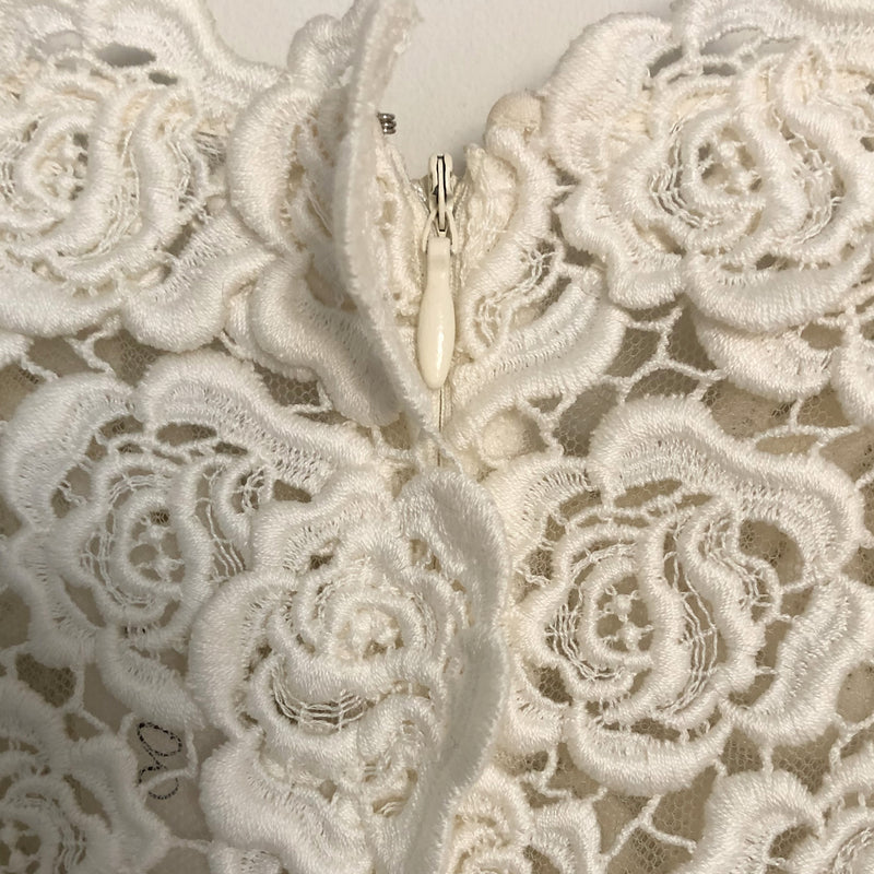 VALENTINO ecru lace A-line sleeveless dress