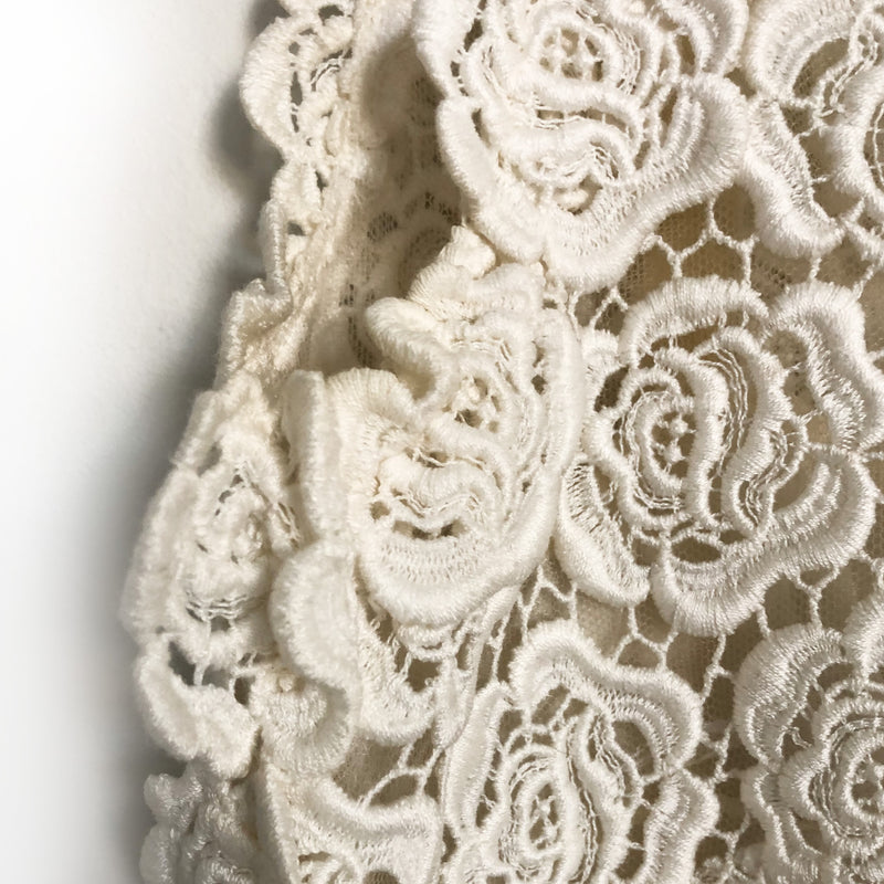 VALENTINO ecru lace A-line sleeveless dress