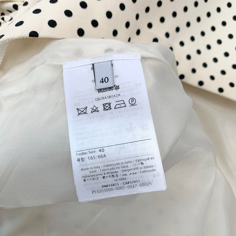 Valentino ecru polka dot ruffle mini skirt