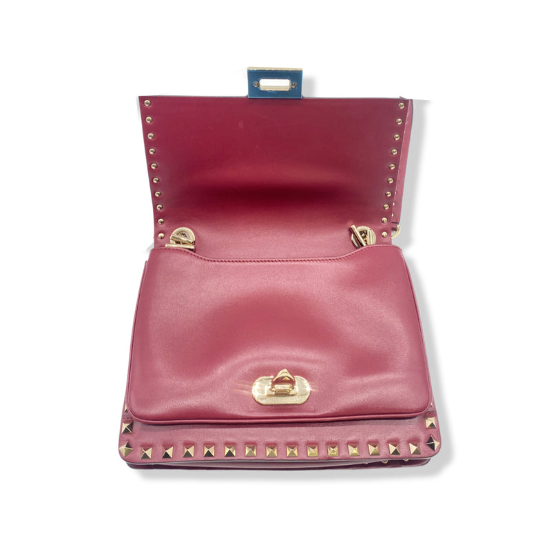 VALENTINO burgundy leather handbag