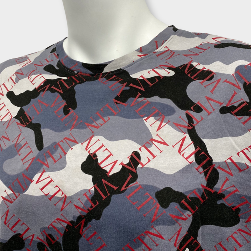 pre-worn Valentino camo and monogram pattern t-shirt