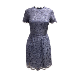 pre-owned VALENTINO steel blue lace cotton dress | Size IT38