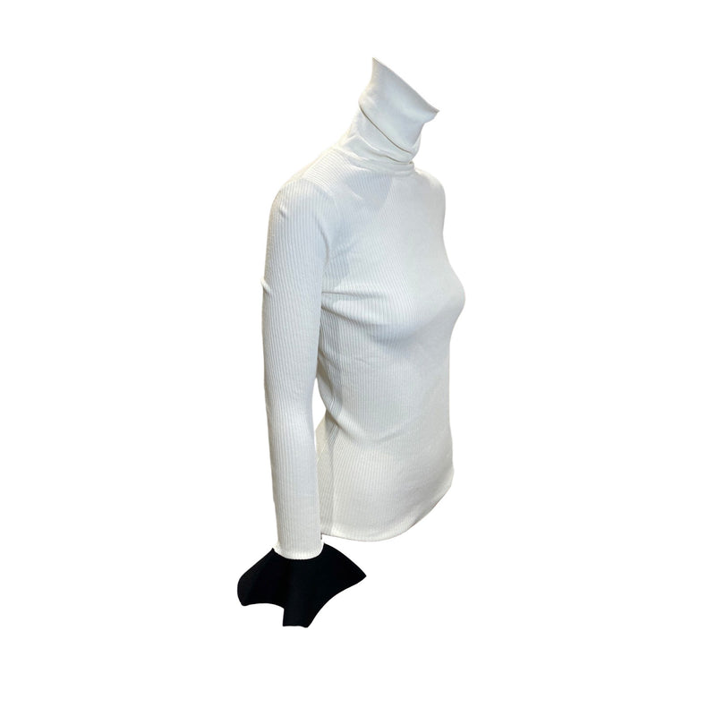 second-hand Valentino white roll-neck jersey | Size S