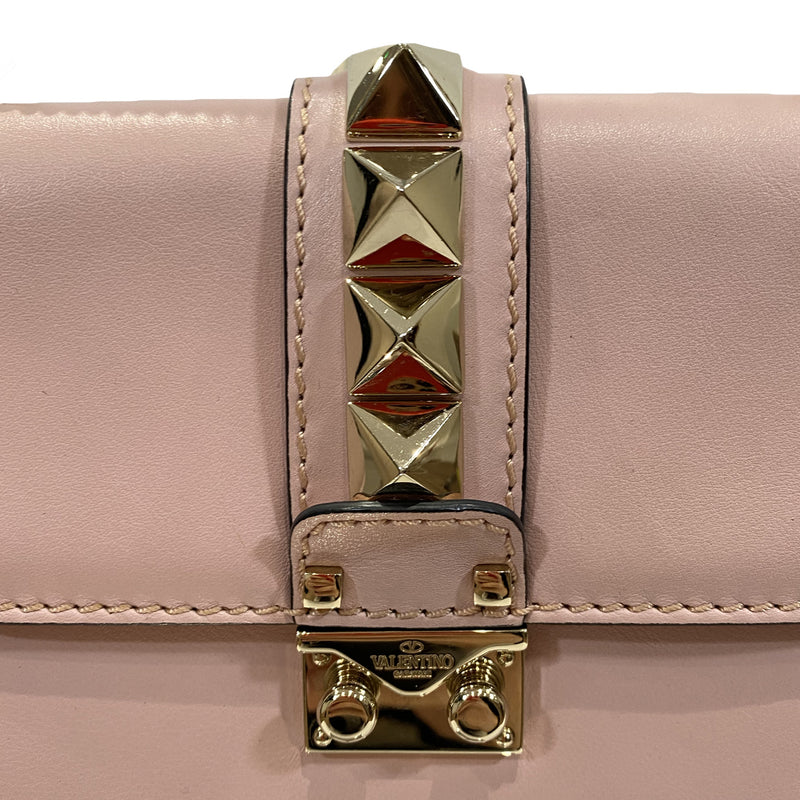 Valentino Rockstud Small Glam Lock Powder Pink Shoulder Bag 