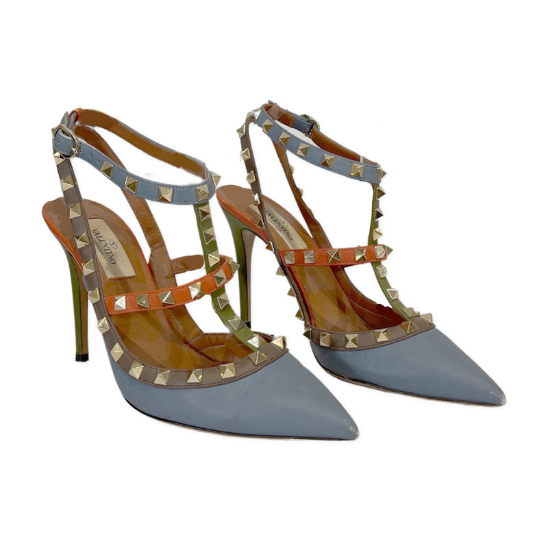 second hand Valentino multicolour rockstud heels
