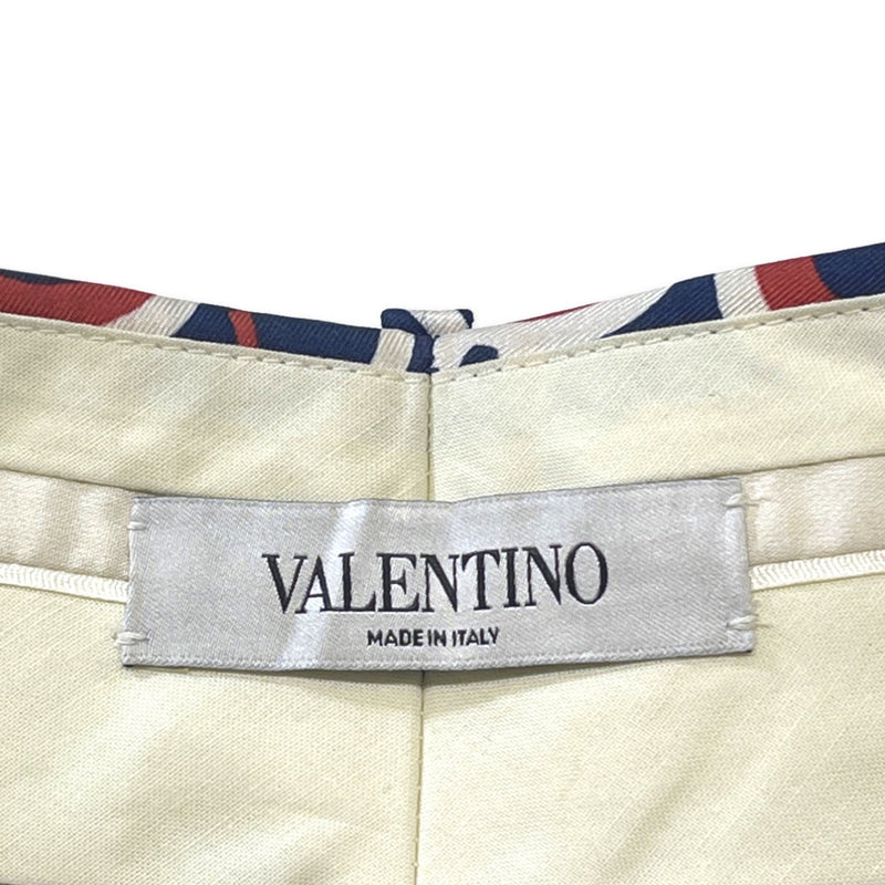 Valentino multicolour silk logo print trousers