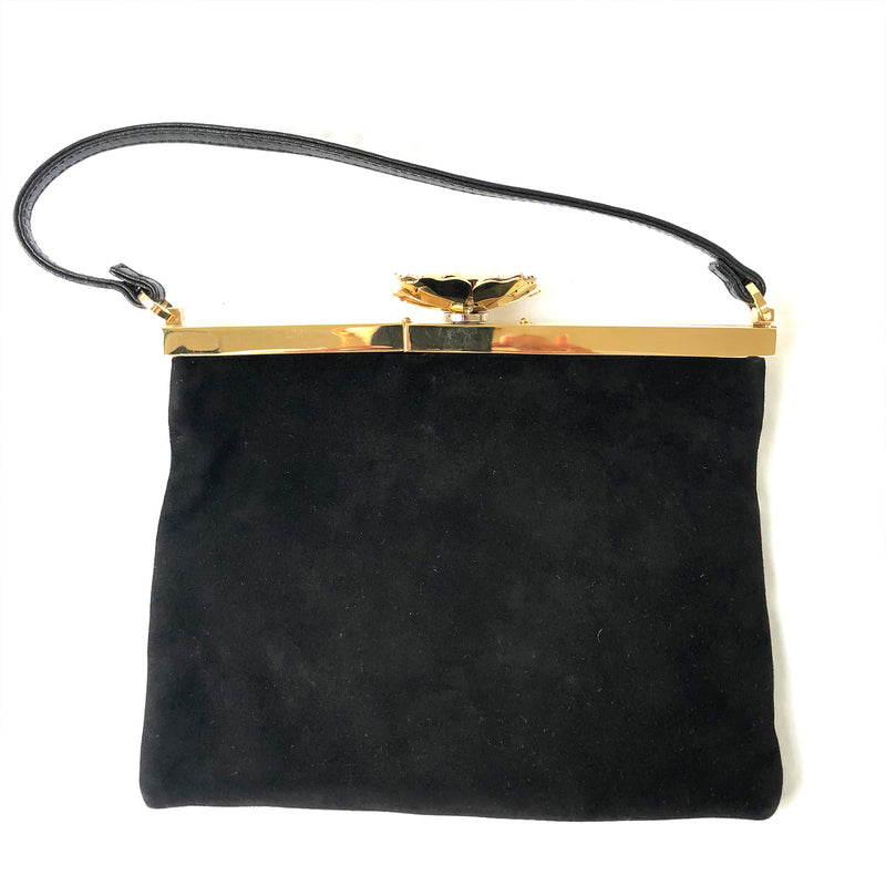 VALENTINO black and gold evening clutch