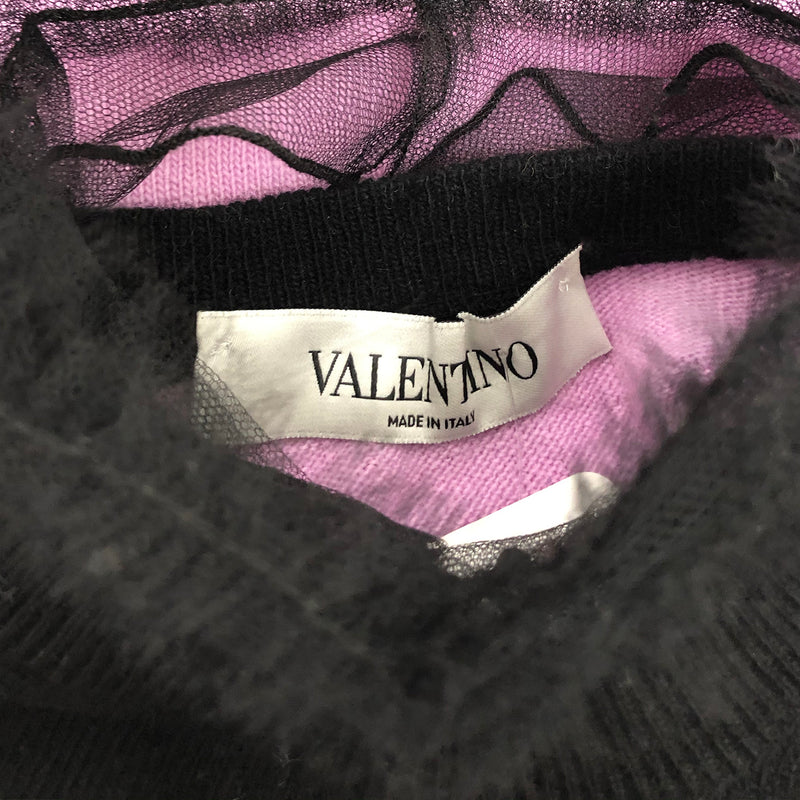 VALENTINO 3+1 pink jumper with lace collar