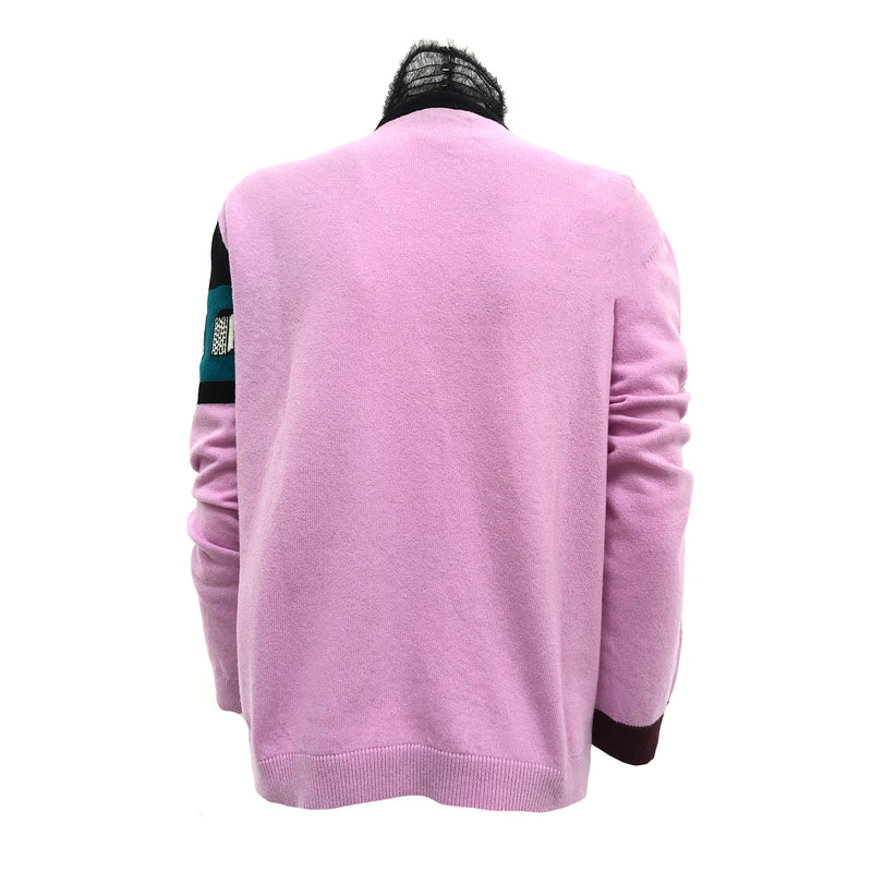 VALENTINO 3+1 pink jumper with lace collar