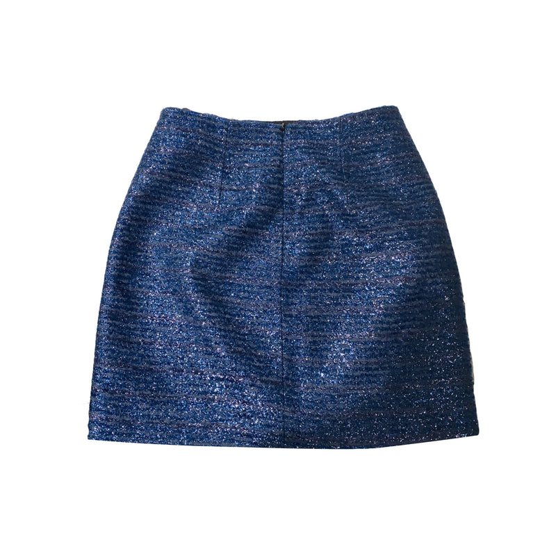 Victoria Beckham navy acrylic mini skirt