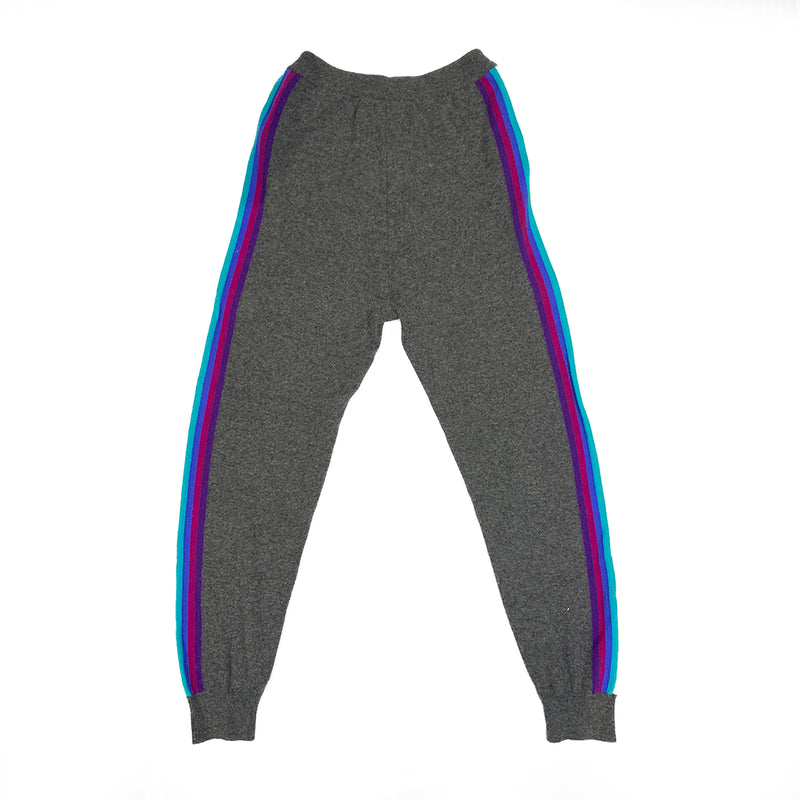 WYSE London grey merino wool rainbow trip joggers 