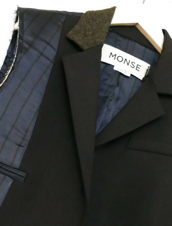 【希望者のみラッピング無料】 MONSE】NAVY WOOL layered JACKET/BLAZER ジャケット・アウター